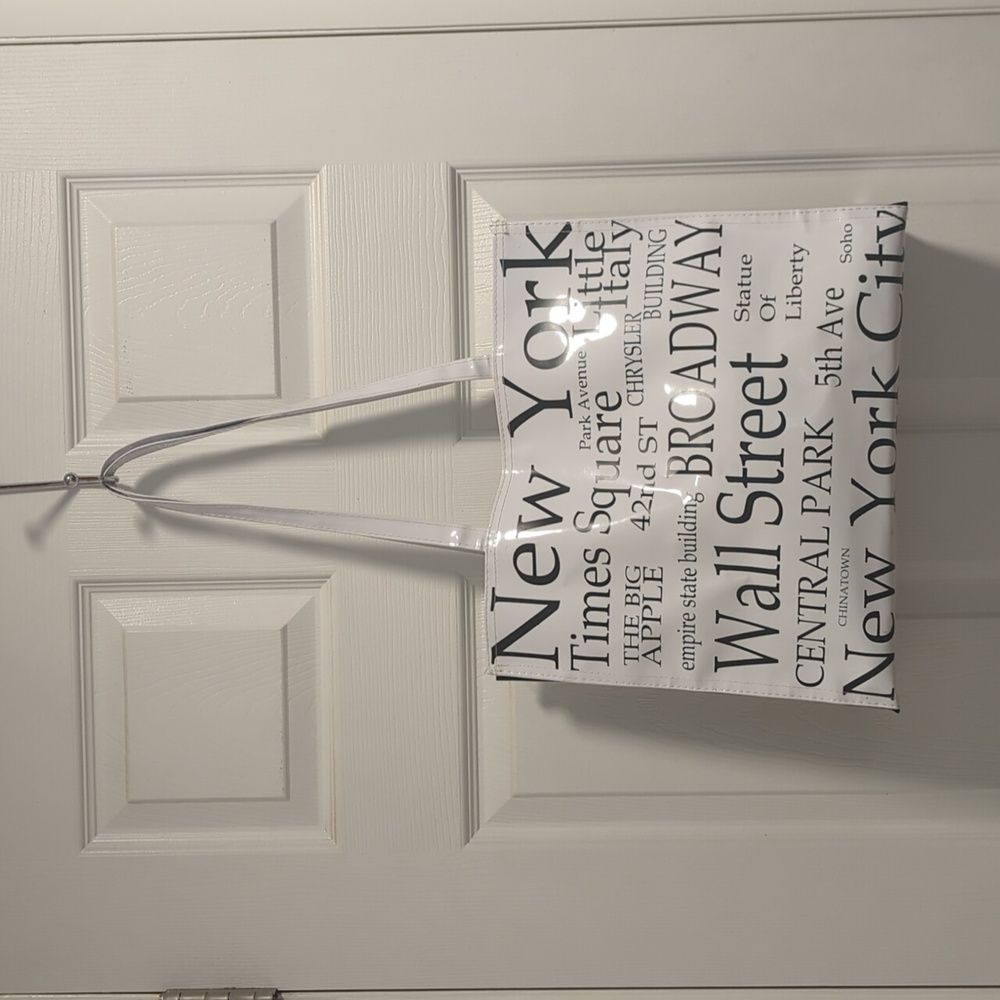 New York vinyl shoulder bag